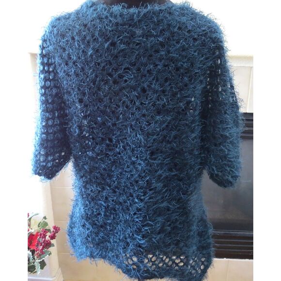 Kaktus Women's Open Knit Kimono Cardigan Dark Teal XL EUC - Picture 5 of 12